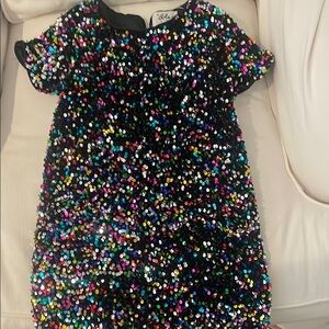 Lola + The Boys Multicolor Sequin Kids Dress